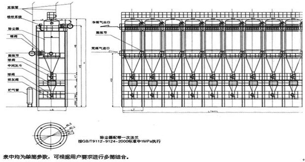 高爐煤氣脈沖布袋除塵器結(jié)構(gòu)圖